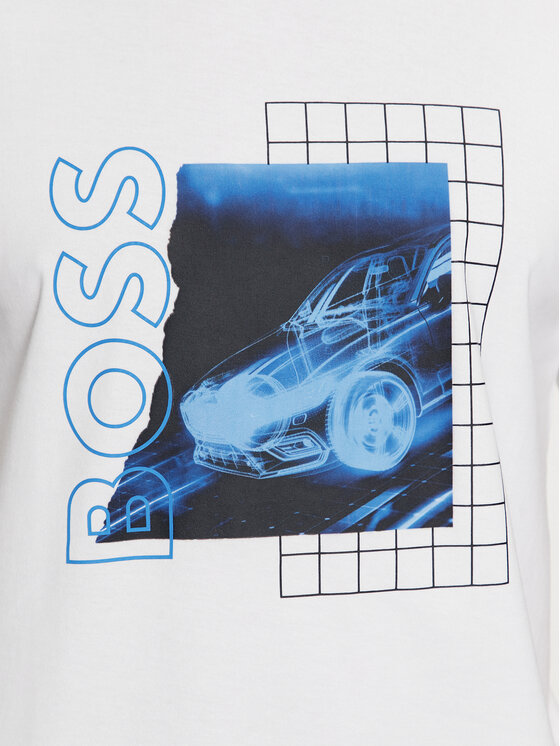 BOSS Boss Majica Tiburt 412 50495689 Bela Regular Fit