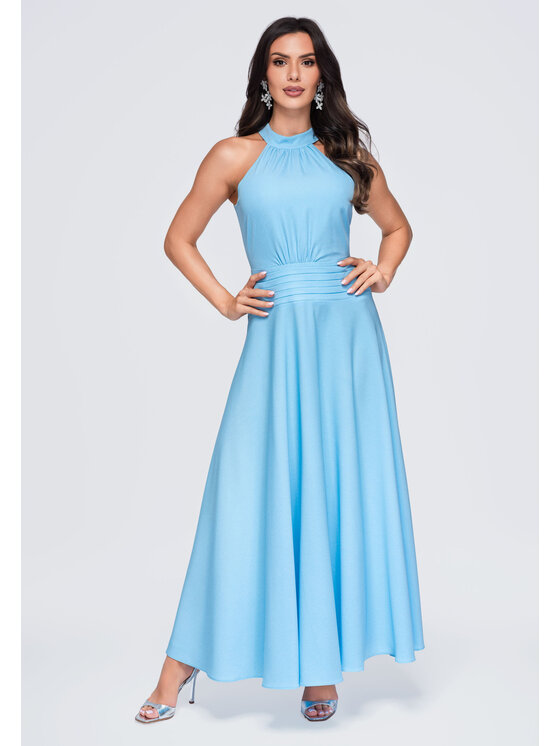 Ombre Ombre Sukienka wieczorowa LA-OM-DLR411 Niebieski Regular Fit