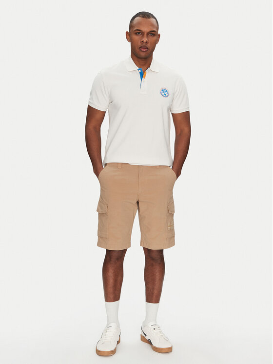 Napapijri Napapijri Шорти от плат N-Horton NP0A4HOS Бежов Regular Fit