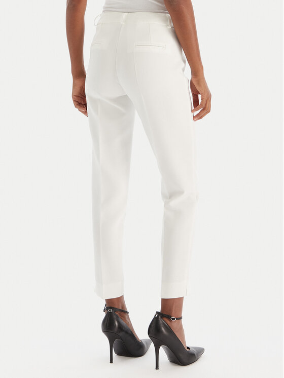 Maryley Maryley Hlače iz tkanine 25IB52Z/M17/43BC Bela Regular Fit