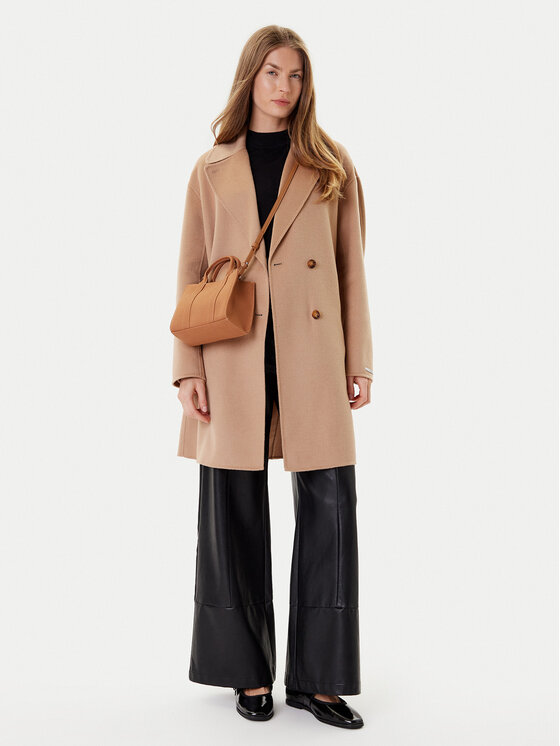 Marella Marella Cappotto di lana Good 2523016031 Beige Regular Fit