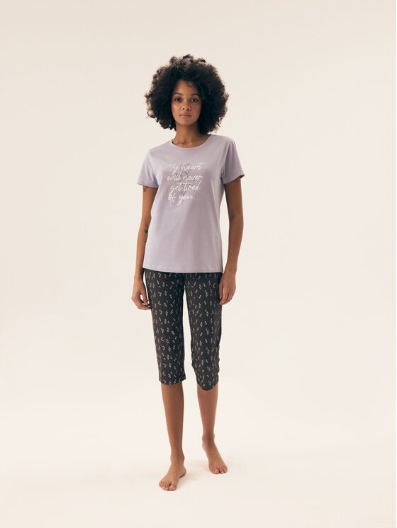 Henderson Henderson Piżama 42658 Fioletowy Regular Fit