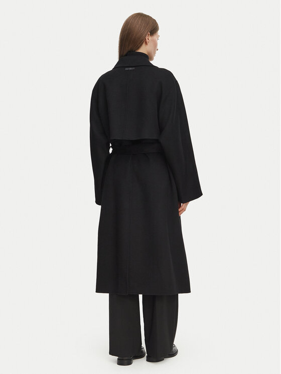 Calvin Klein Calvin Klein Wollmantel Hero LV040WL571 Schwarz Regular Fit