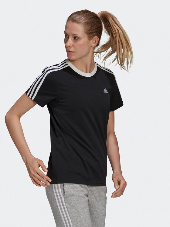 adidas adidas T-shirt Essentials 3-Stripes GS1379 Crna Loose Fit