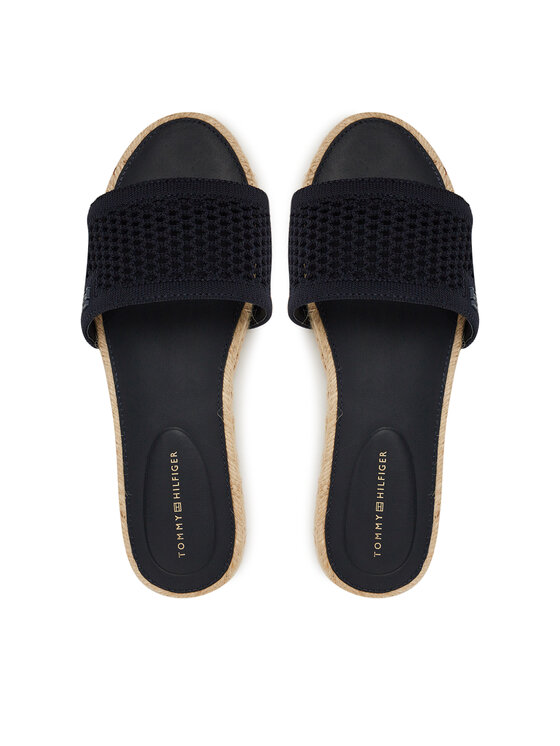 Tommy Hilfiger Tommy Hilfiger Espadrilles Knit Mesh Espadrille Flat Sandal FW0FW08744 Dunkelblau