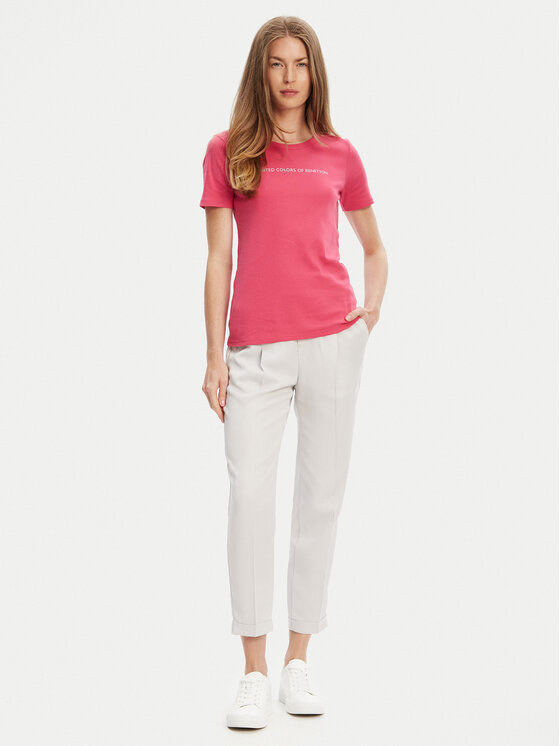 United Colors Of Benetton United Colors Of Benetton Тишърт 3GA2E16A2 Розов Regular Fit