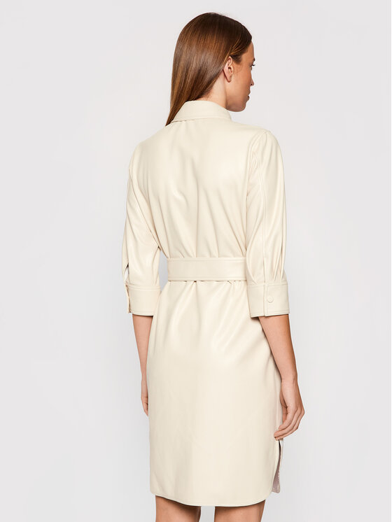 Marella Marella Kleid aus Kunstleder Bronte 36260118 Beige Regular Fit