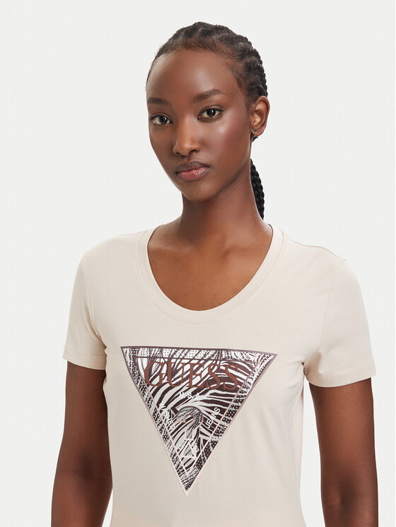 Guess Guess Тишърт 182454 Бежов Classic Fit