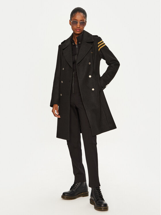 Aeronautica Militare Aeronautica Militare Демісезонний плащ 242AB2965DCT3403 Чорний Regular Fit