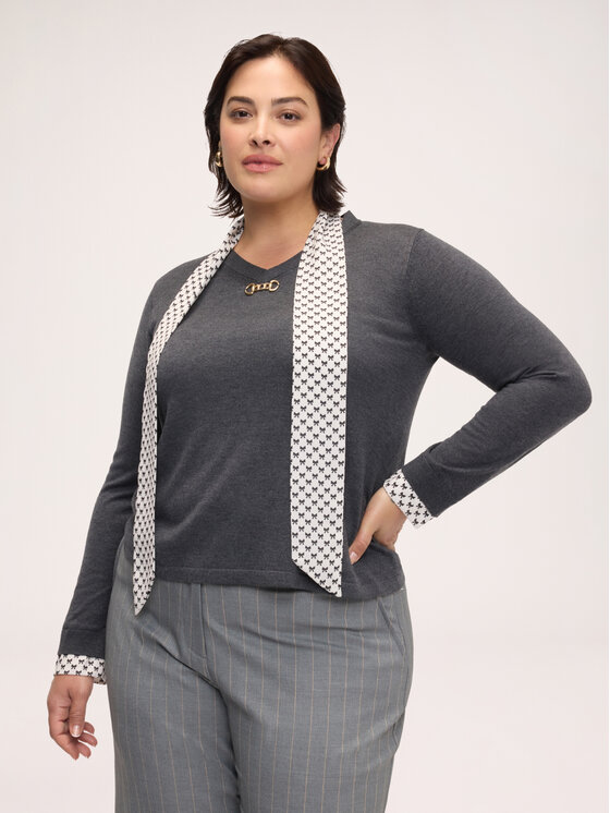 Fiorella Rubino Fiorella Rubino Sweter M285L008567N013 Szary Regular Fit