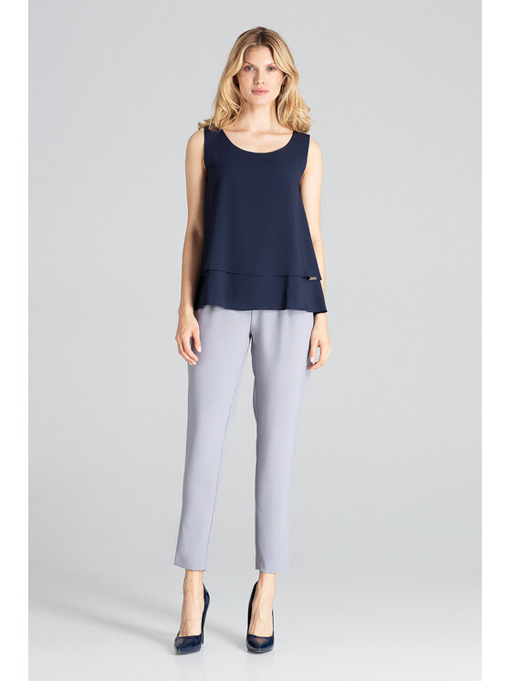 FIGL FIGL Blúzka M679 Tmavomodrá Regular Fit