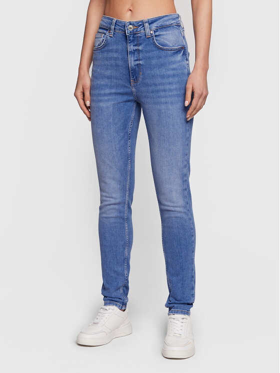 Guess Jeans hlače W3RA26 D4W81 Modra Skinny Fit