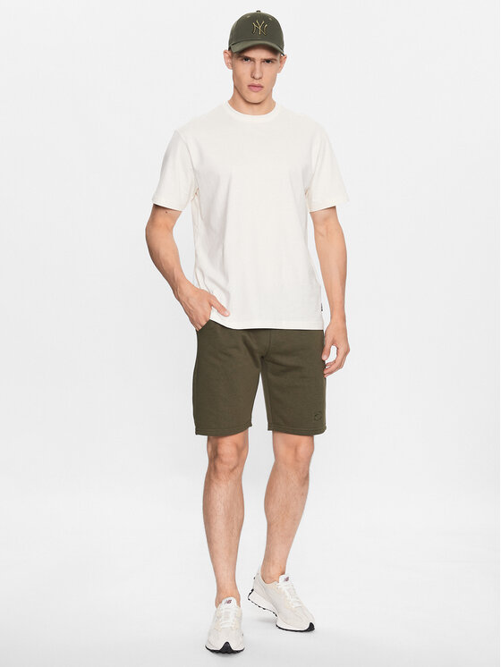 INDICODE INDICODE Kratke hlače iz tkanine Brennan 70-442 Khaki Regular Fit