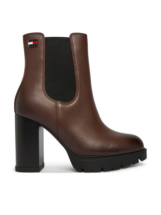 Tommy Jeans Tommy Jeans Stivaletti Tjw Chelsea High Heel Boots EN0EN03112 Marrone