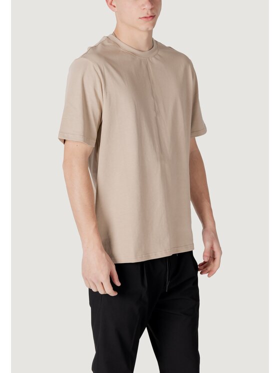 Antony Morato Antony Morato T-shirt RELAXED FIT WITH MATT PLASTIC PRINT Beige Relaxed Fit
