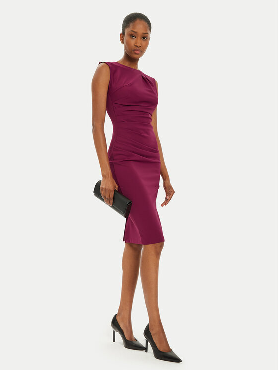 Rinascimento Rinascimento Φόρεμα κοκτέιλ CFC0119757003 Μπορντό Slim Fit