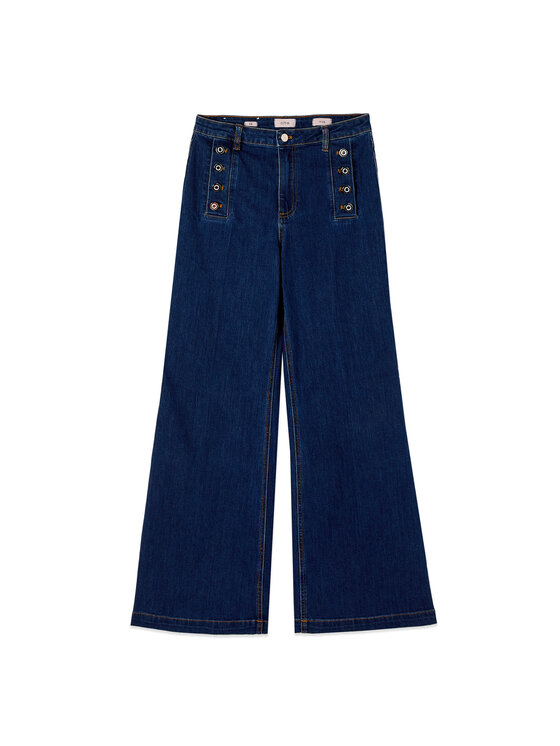 Oltre Oltre Jeansy P457R008881N024 Niebieski Flare Fit