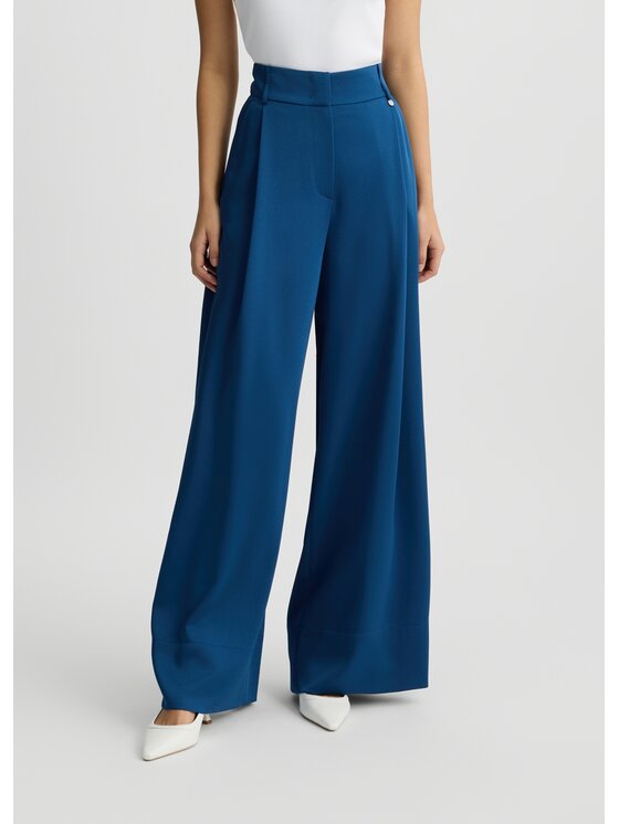 Liu Jo Pantalone da abito CA5272TS870X0648 Celeste Regular Fit