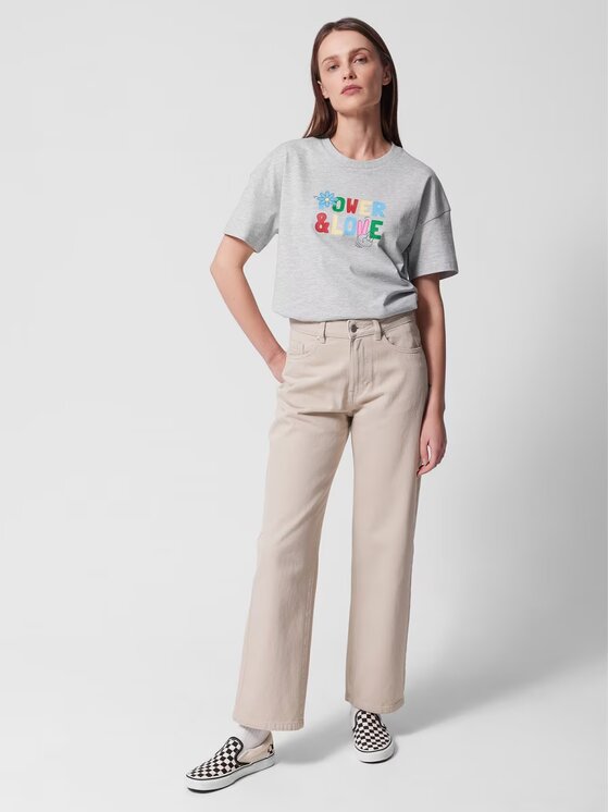 Outhorn Outhorn Jeans OTHWSS24TTROF723-12S Bianco Straight Leg