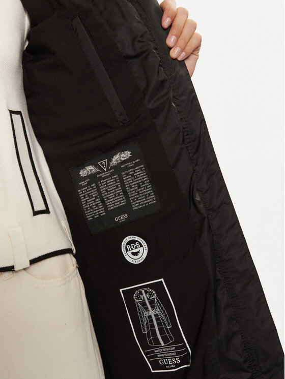 Guess Guess Пухено яке New Olga W4BL40 WEX52 Черен Regular Fit