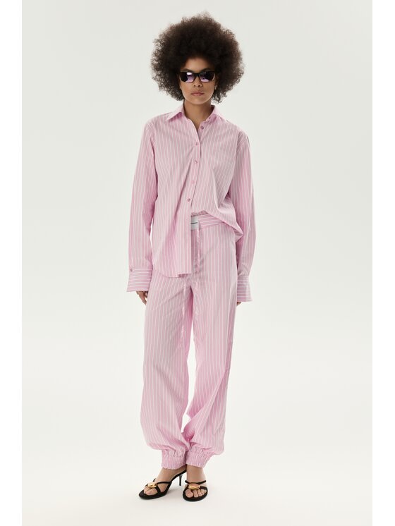 Laretaggio Laretaggio Koszula ROSSANO STRIPED SHIRT IN PINK Różowy Oversize