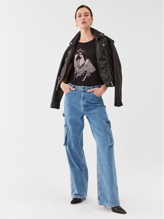 Liu Jo Liu Jo T-särk 5F3135 JS923 Must Regular Fit