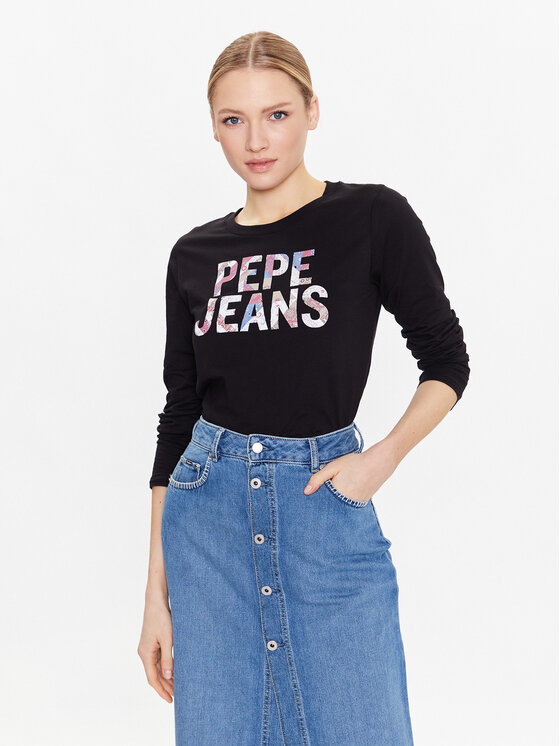 Pepe Jeans T-krekls Luna PL505394 Melns Regular Fit