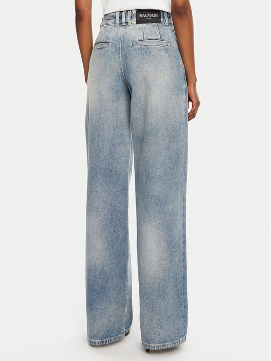 Balmain Balmain Jeansy DF0ML095DF17 Niebieski Loose Fit