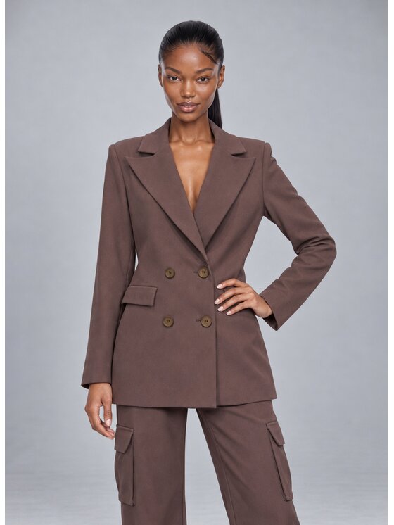Love Saints Love Saints Marynarka L26WF-3Z-K05 Brązowy Oversize