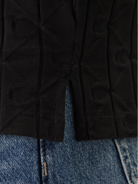 Calvin Klein Calvin Klein Тениска с яка и копчета LV04LE203G Черен Regular Fit