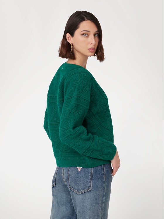 Guess Guess Sweter 170081 Zielony Classic Fit