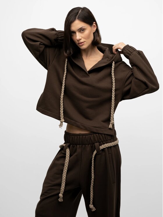 MANDRAGORA MANDRAGORA Bluza Sento Brązowy Standard Fit