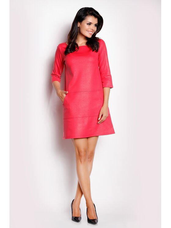 Awama Awama Vestito di maglia A153 Rosa Basic Fit