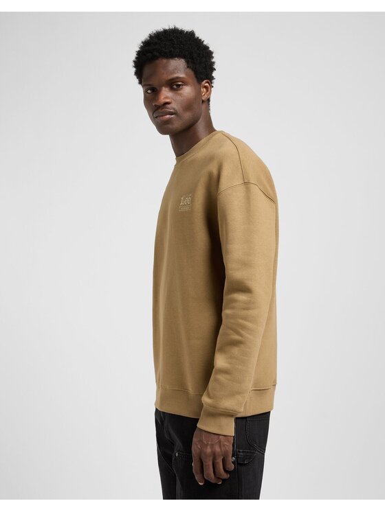 Lee Lee Bluza WW ESSENTIAL CREW Beżowy Relaxed Fit