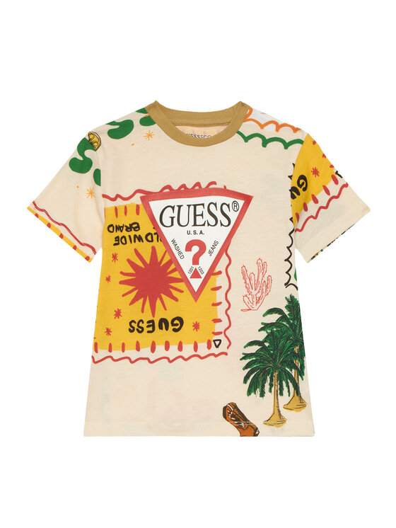Guess Guess Тишърт N6GI02 K8HM4 Бежов Regular Fit