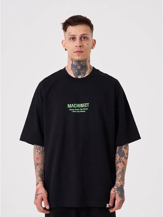 Machinist Machinist T-Shirt Koszulka Z Krótkim Rękawem Męska Oversize Czarna Machinist Money Rules L Czarny Oversize