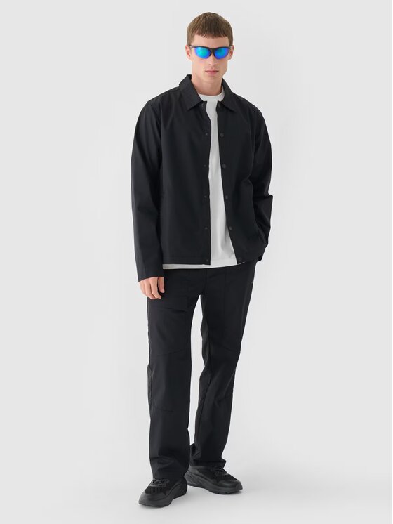 4F 4F Kalhoty z materiálu 4FRSS24TTROM1327-20S Černá Regular Fit