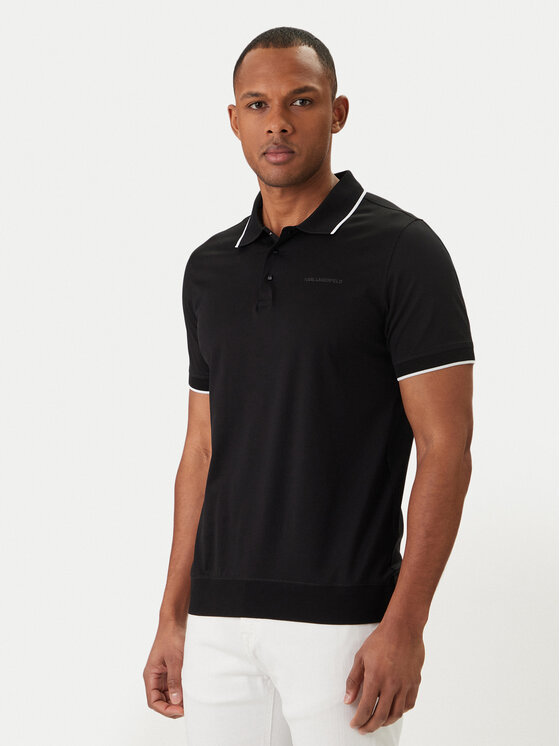 KARL LAGERFELD Tricou polo 745080 562200 Negru Regular Fit