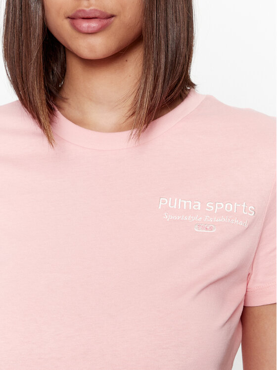 Puma Puma Тишърт Puma Team Graphic 621437 Розов Regular Fit