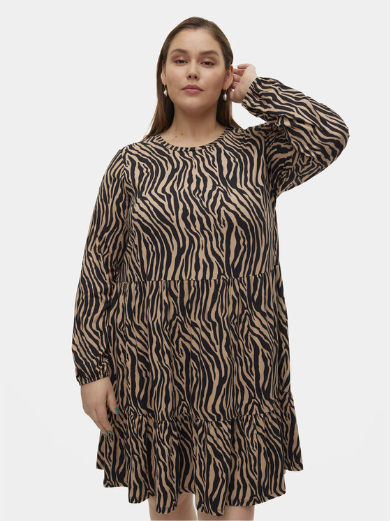 Vero Moda Curve Vero Moda Curve Každodenní šaty Ina 10301827 Béžová Oversize