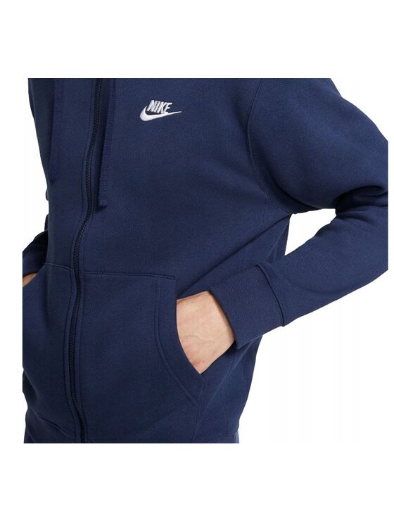 Nike Nike Bluza Sportwear Club Hoodie FZ Granatowy Regular Fit