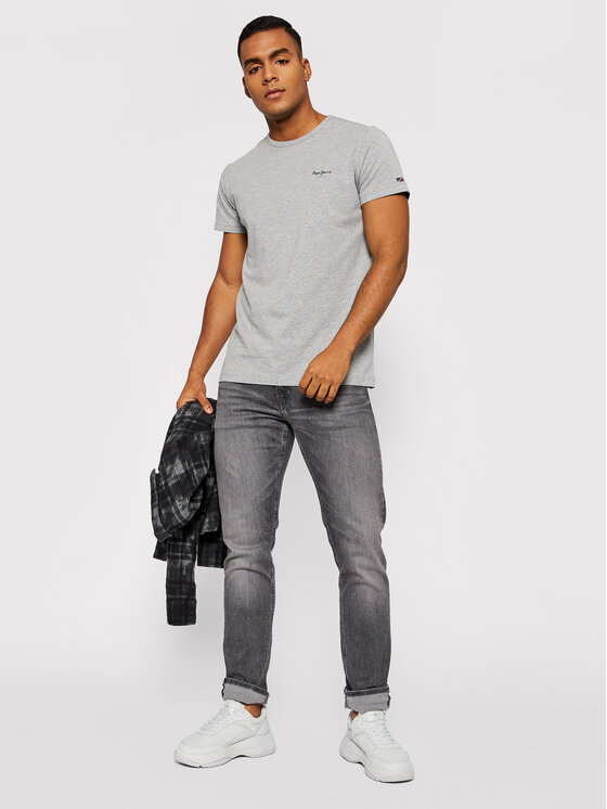 Pepe Jeans Pepe Jeans T-krekls Original Basic 3 N PM508212 Pelēks Slim Fit