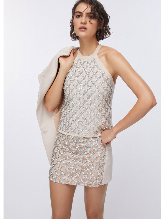 Liu Jo Liu Jo Minigonna PA6010T2527X0753 Crema Regular Fit