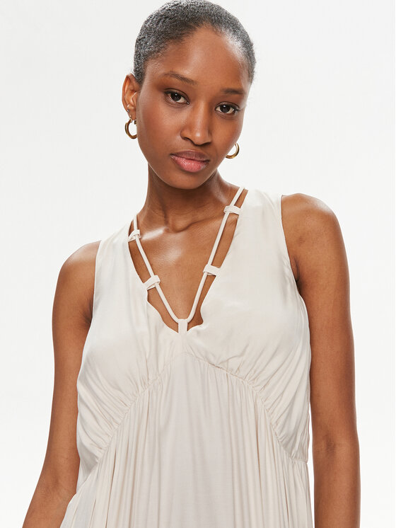 PINKO Pinko Kleid für den Alltag Nemesi Abito 103562 A1WU Écru Regular Fit