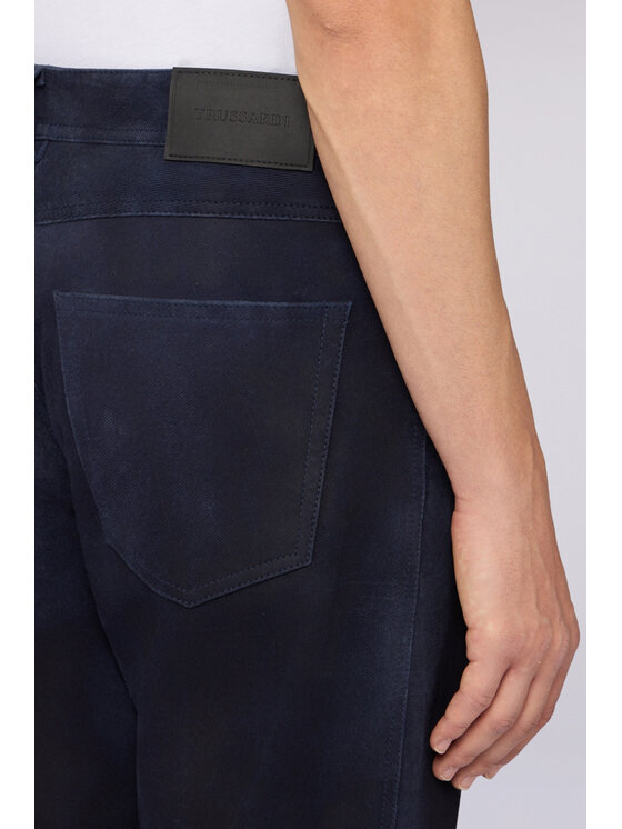 Trussardi Trussardi Spodnie skórzane P300M000021N024 Błękitny Regular Fit