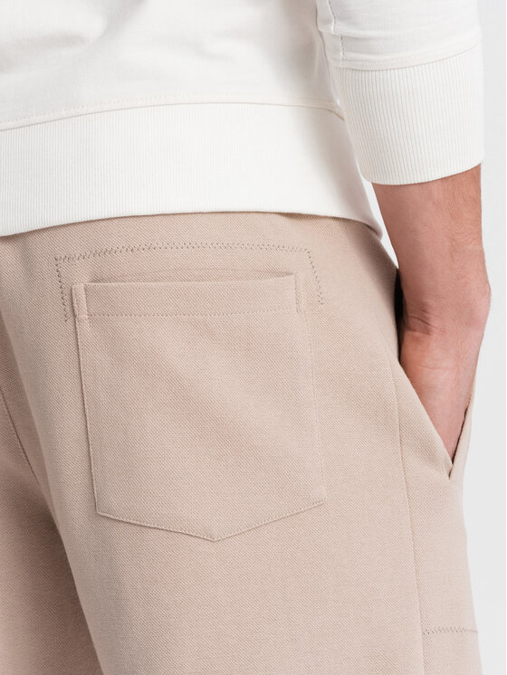 Ombre Ombre Spodnie dresowe OM-PASK-0143 Granatowy Carrot Fit