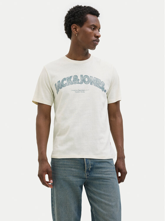 Jack&Jones Tričko Almeria 12276962 Béžová Regular Fit