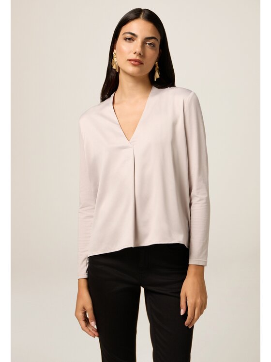 Oltre Oltre Bluzka G388J004175N002 Kremowy Regular Fit