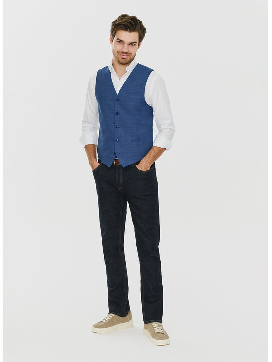 Pako Lorente Pako Lorente Kamizelka P24SP-8X-002 Granatowy Slim Fit