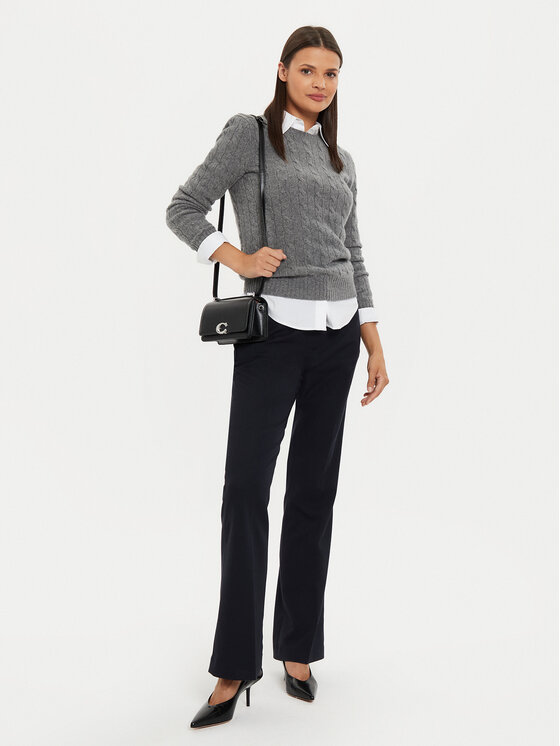 Tommy Hilfiger Tommy Hilfiger Spodnie materiałowe Core WW0WW42953 Granatowy Flare Fit